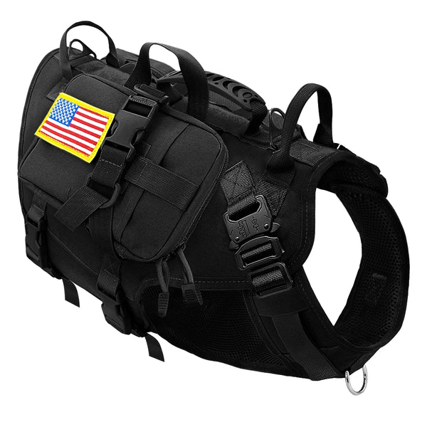 Tactical No Pull Pet Harness Vest With Pouches