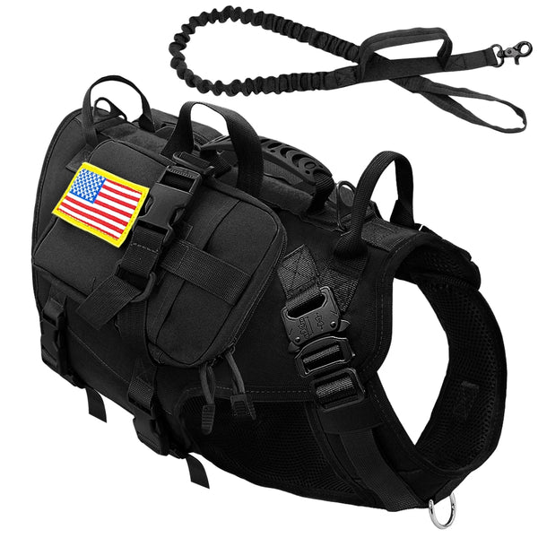 Tactical No Pull Pet Harness Vest With Pouches