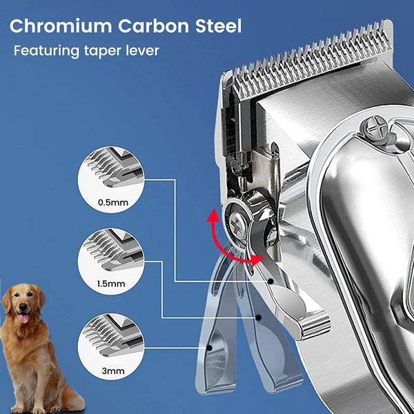 Professional Steel-Grade Rechargeable Dog Hair Shaver and Trimmer