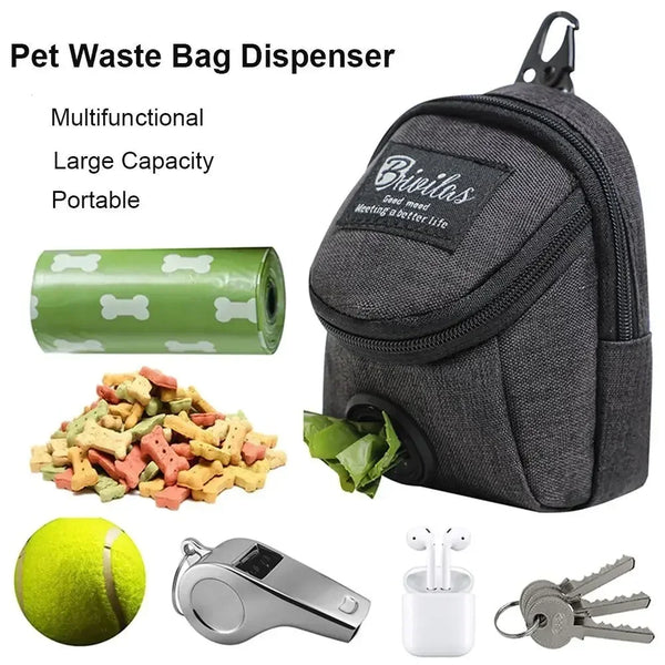 Portable Training Treat Pouch w/ Poop Bag Dispenser