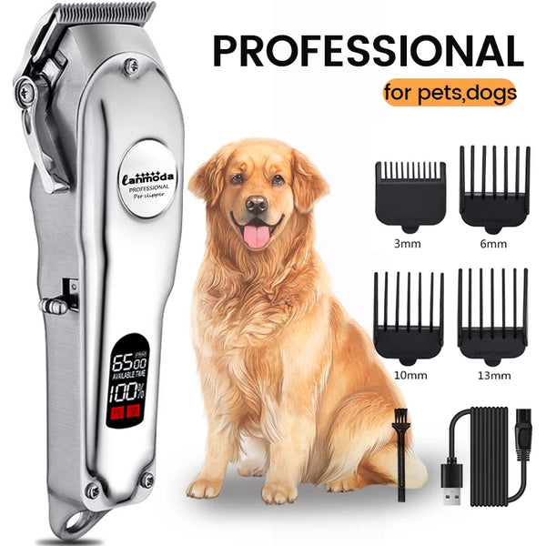 Professional Steel-Grade Rechargeable Dog Hair Shaver and Trimmer